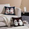 Cute Cartoon Ghost Couple Pillow Case Double-Sided Printing Short Plush Sofa Cushion Cover Bedroom Bedside Pillow