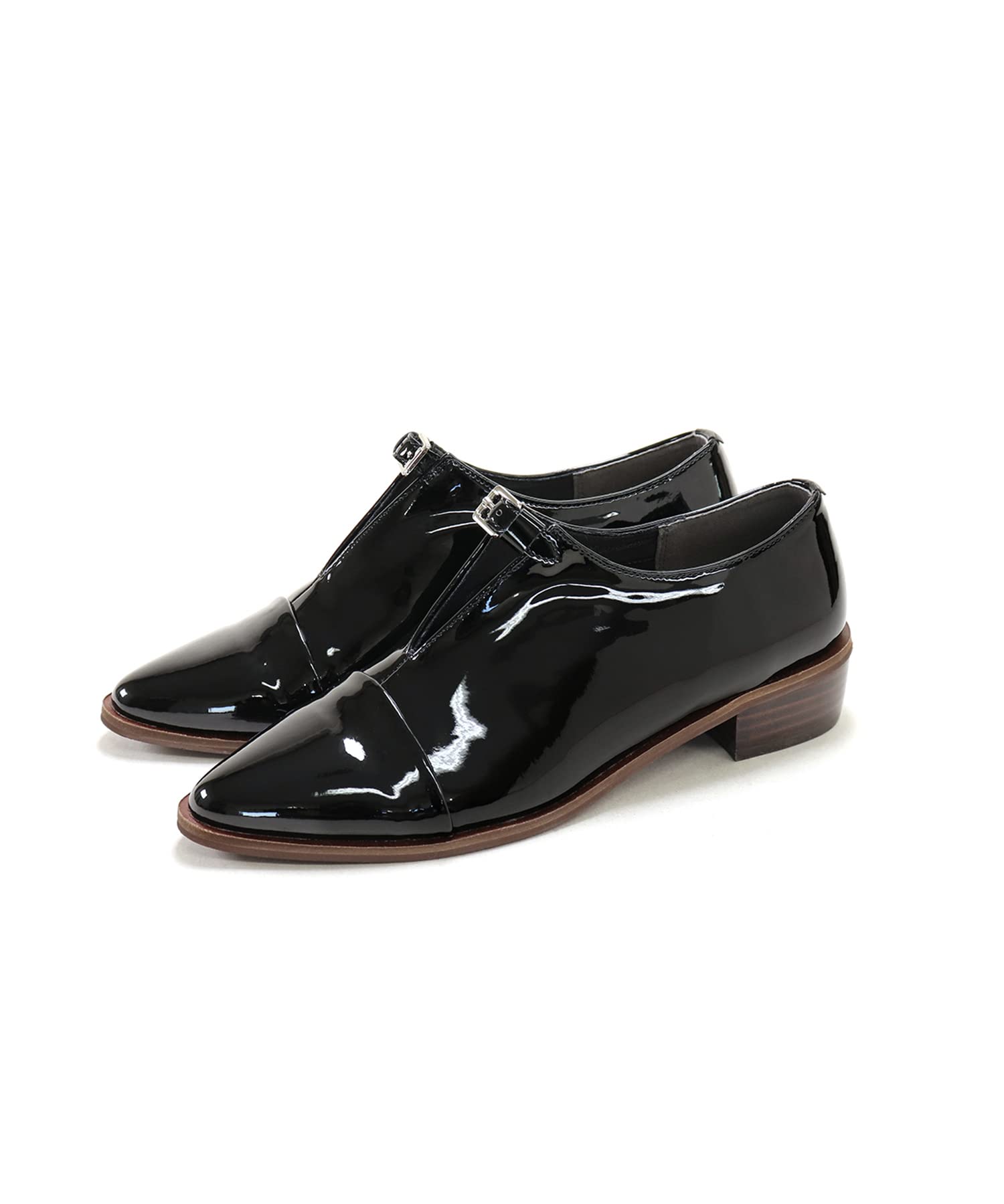 

Leather Piece Design Strap Dress Shoes for [Sest] Women, 24.5cm, Black, dkp71-BLKE-245 чорний