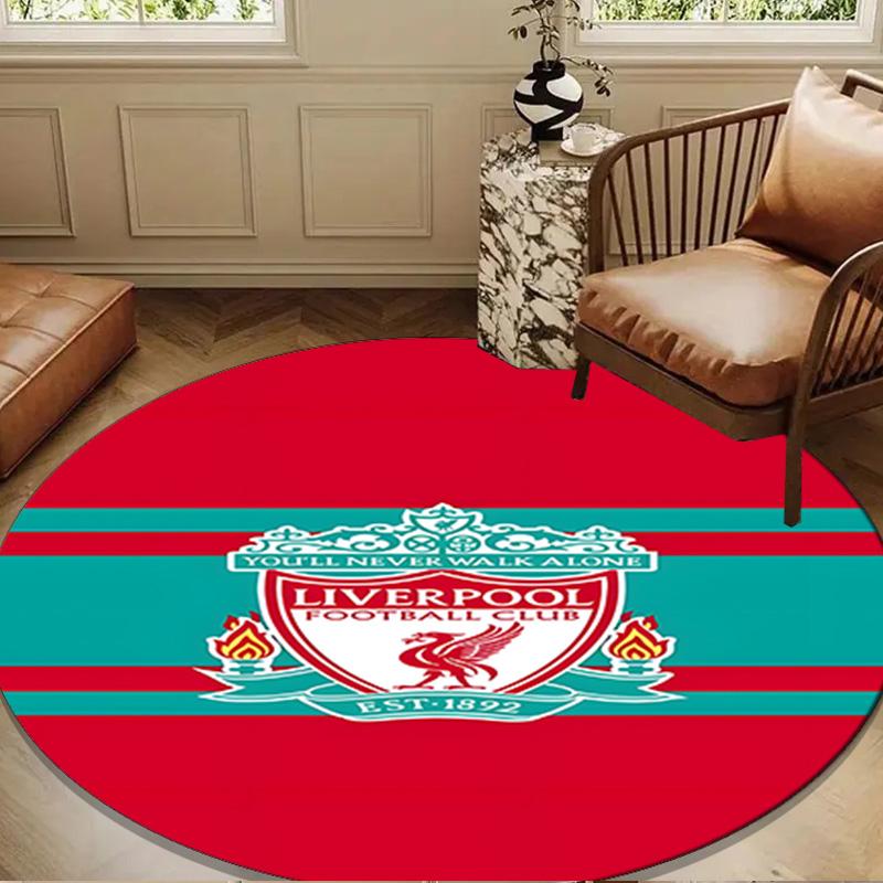 Club de Fútbol Liverpool Alfombrilla Redonda, Alfombra Circular Antideslizante Alfombra de Silla Para sala de estar, Dormitorio, felpudo decoración del hogar Regalo Regalos de Navidad