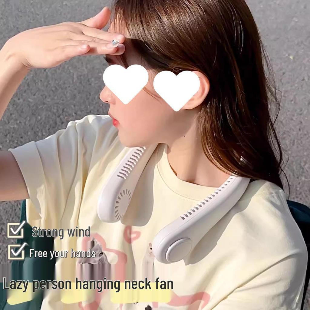 Lightweight Portable Neck Fan: 3-Speed Adjustable, Rechargeable, Ideal for Students, Office & Travel