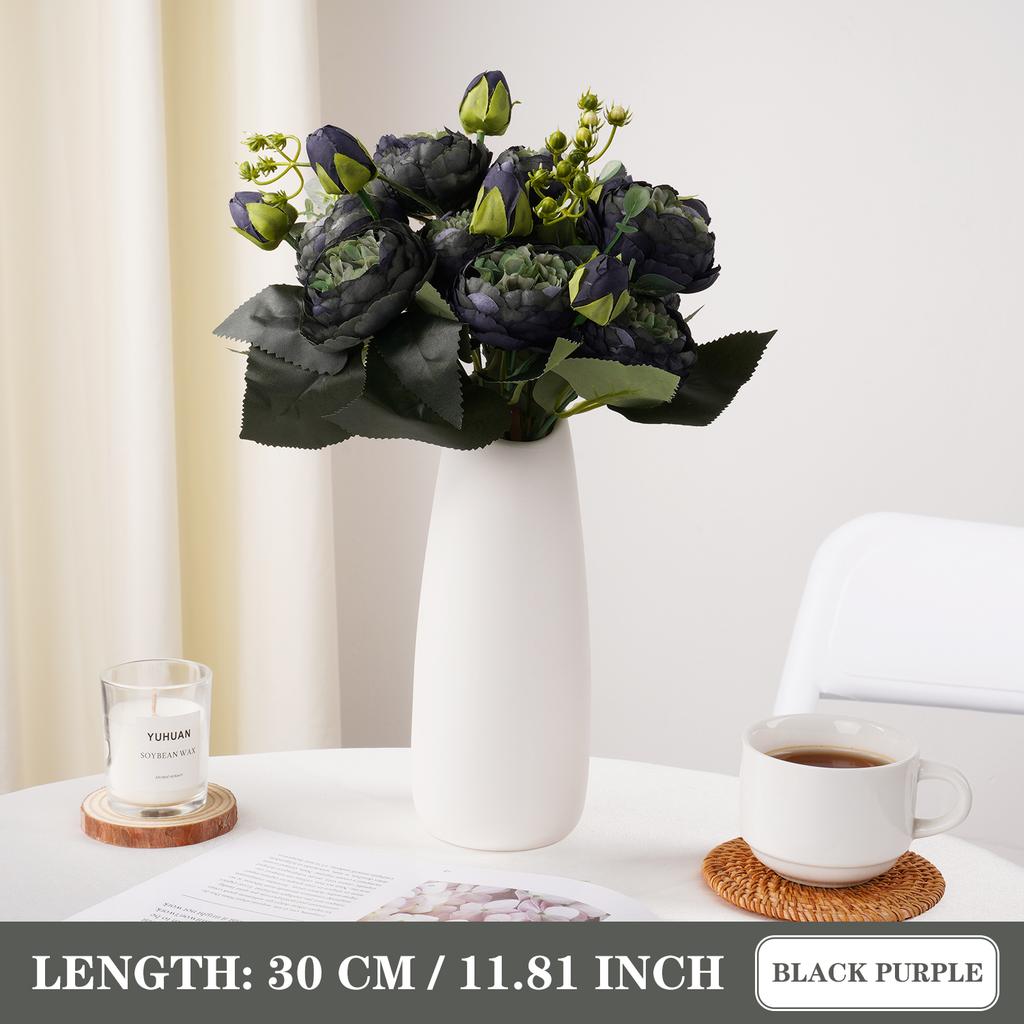 Artificial Flowers Retro Silk Rose Bouquet Hydrangea Peony Flowers Vintage Bride Holding Home Wedding Decoration Accessories