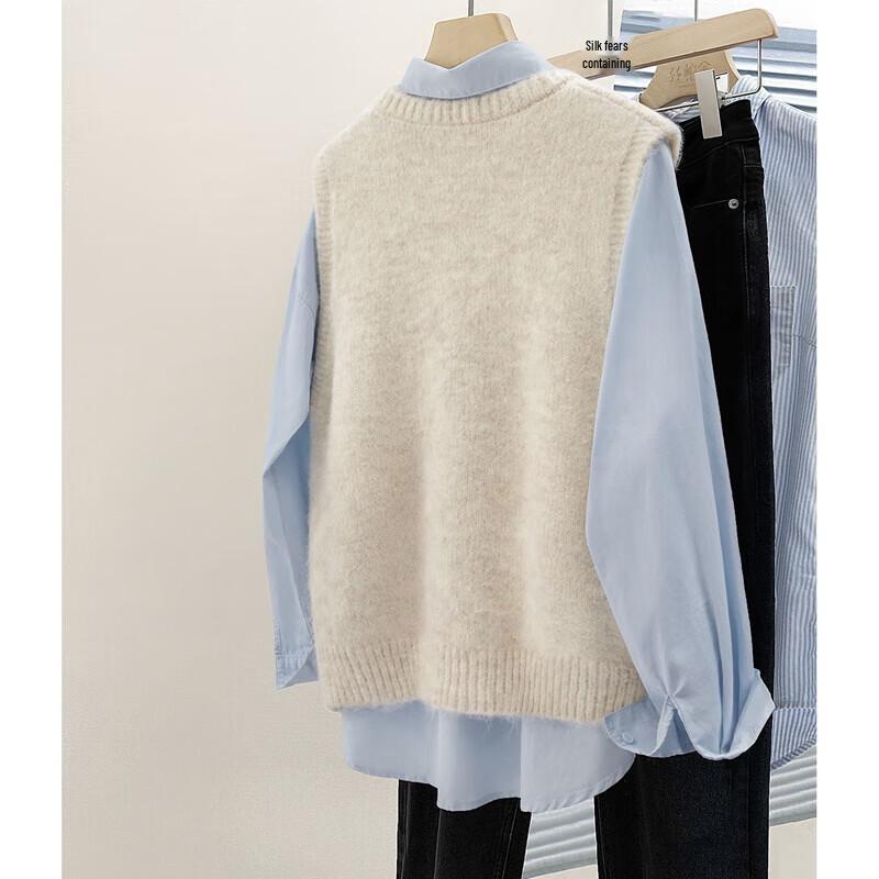 Damen Cartoon Tier Pullover Wollmischung Weste