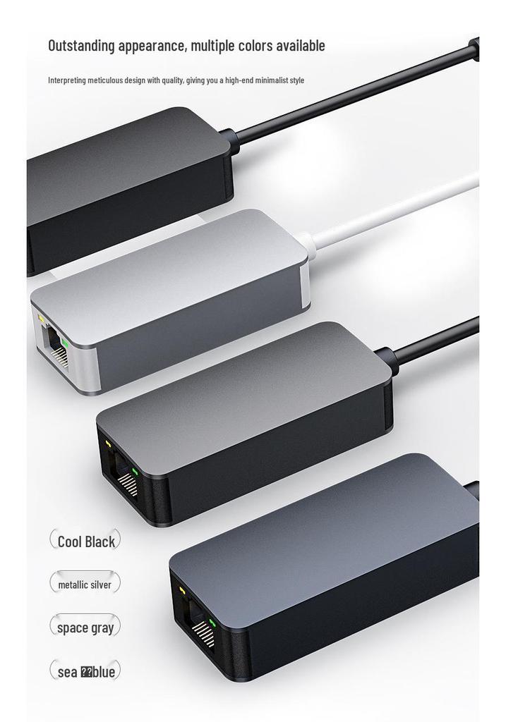 2.5G USB-C Network Card, 3.1 to 2.5G Ethernet Adapter, 2500M High-Speed Data Transmission.