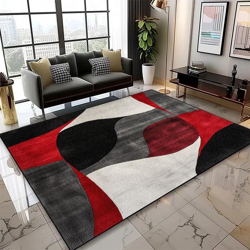 Tappeti Geometrici Moderni di Lusso per Soggiorno Decorazione Casa Tappeti Grandi Antiscivolo per Camera da Letto Tappetini Morbidi Lavabili per Comodino