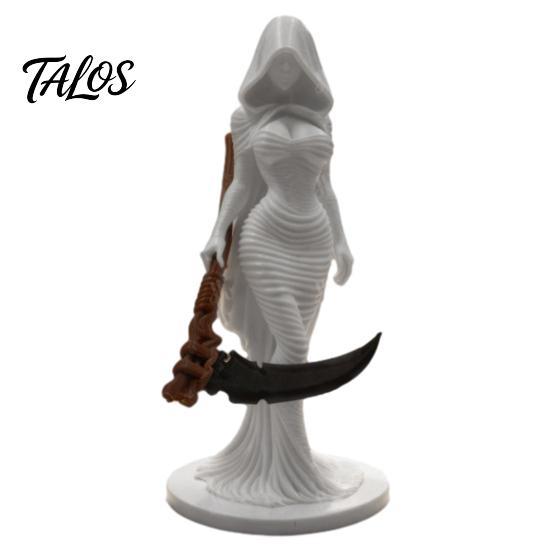 Halloween Decor Sculpture 3D Printed Hooded Woman Statue, Gothic Grim Reaper Figurine, Statue Party Decoration for Home Office Desk Shelf Figurine