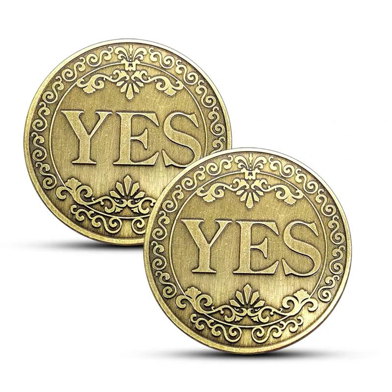 YES NO Challenge Lucky Coin Fidget Toys Anxiety ADHD Perfect for Flipping Decision Making Adults Teens Commemorative Gift