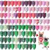 Wesiti 100 Pcs Holiday Dog Bandanas Bulk Valentines Bandanas for Dogs St. Patrick's Day Pet Scarf Adjustable Dog Triangle Bibs Costume Accessories