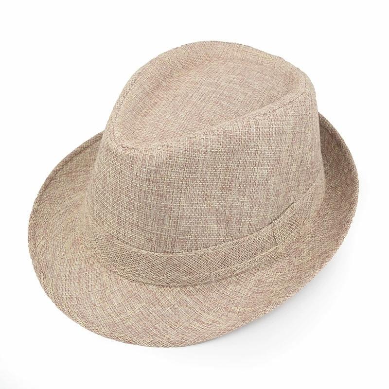 New Summer Linen Fedora Jazz Hat British Style Unisex Straw Hat Beach Sun Hat Sun Protection Korean Style Sun Hat