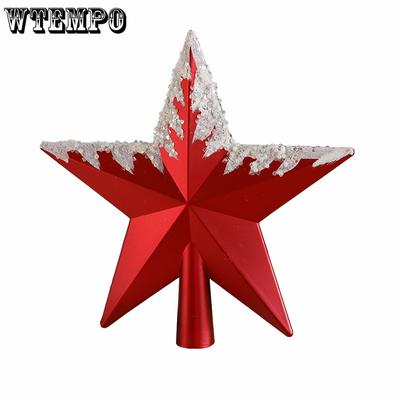 WTEMPO 1PC Red Christmas Tree Top Five-pointed Star Decorative Ornament Vintage Creative Home DIY Decoration for Thanksgiving Christmas New Year