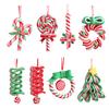 Christmas Lollipop Ornament Colorful Polymer Clay Peppermint Candy Cane Hanging Decoration Xmas Tree Holiday Party Home Decor Festival Gift