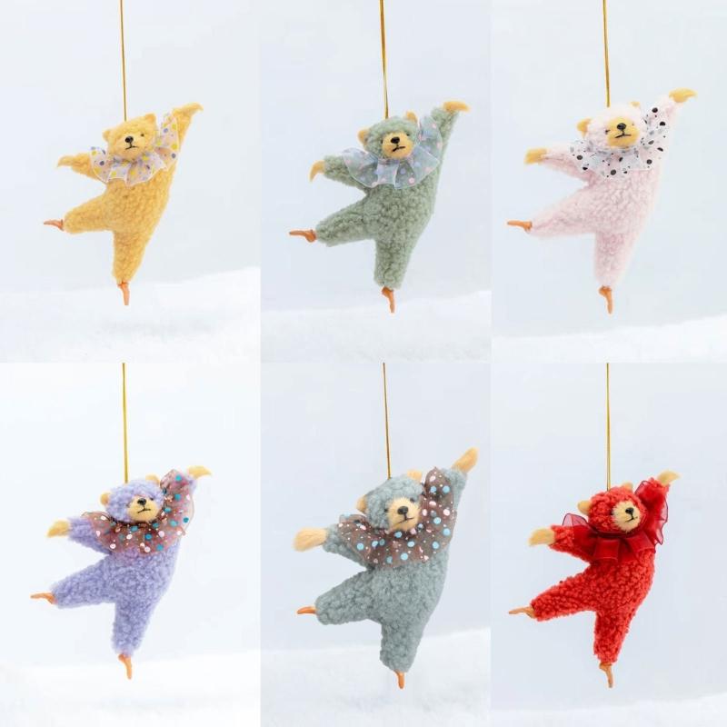 Ballet Bear Pendant Plush Bear Keychain Stuffed Animal Pendant Soft Key Rings