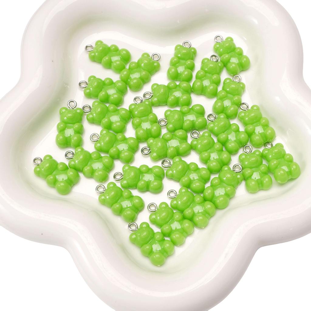 1000 Piezas Encantos Colgantes de Osito de Gominola de Resina Lindos para Hallazgos de Joyería Accesorios DIY