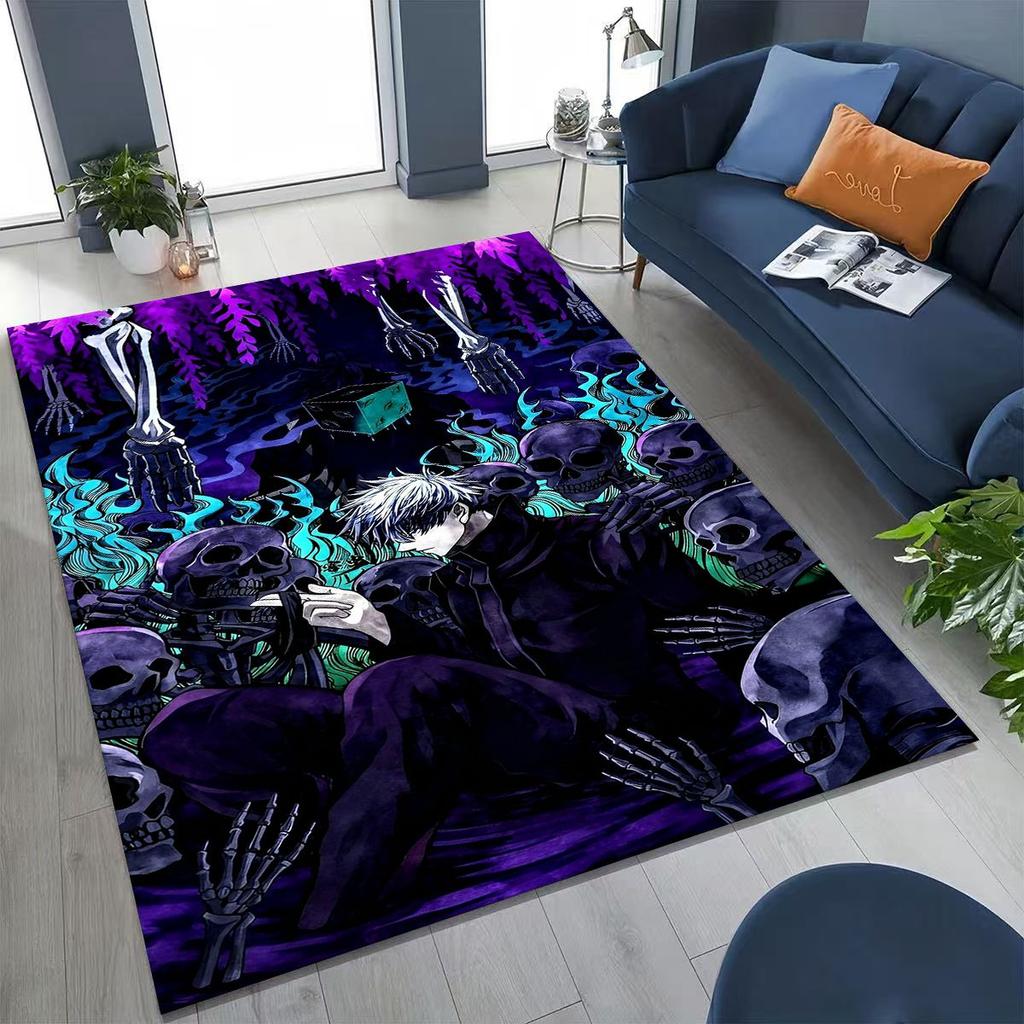 Anime Jujutsu Kaisen Yuji Satoru Kreslený koberec do ložnice, obývacího pokoje, k pohovce, domácí rohožka, dekorace, velká dětská hrací protiskluzová podložka na podlahu