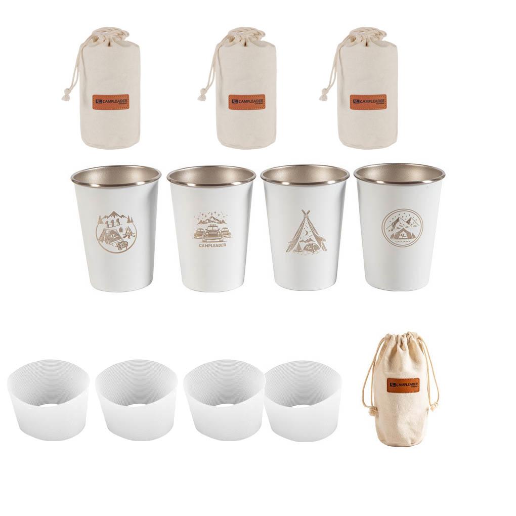 

Набор из 4 предметов из нержавеющей стали, кружка для вина, чая, пива на открытом воздухе, 350 мл, чашки для воды, с принтом, для путешествий, кемпинга, барбекю