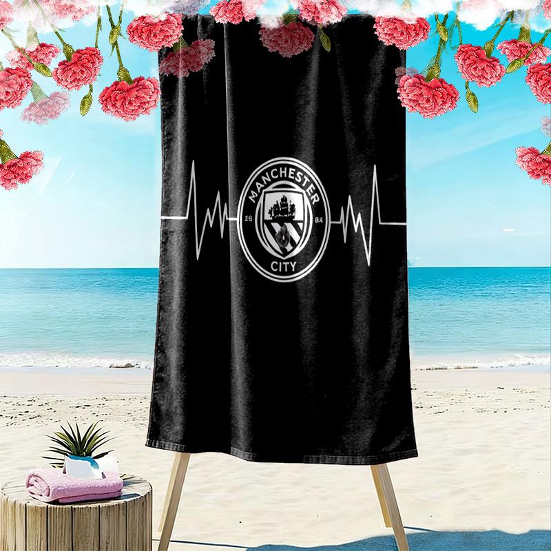 Wild MCFC Victory Print Beach Towel, Large Soft Quick Dry Towel for Beach Camping Swimming