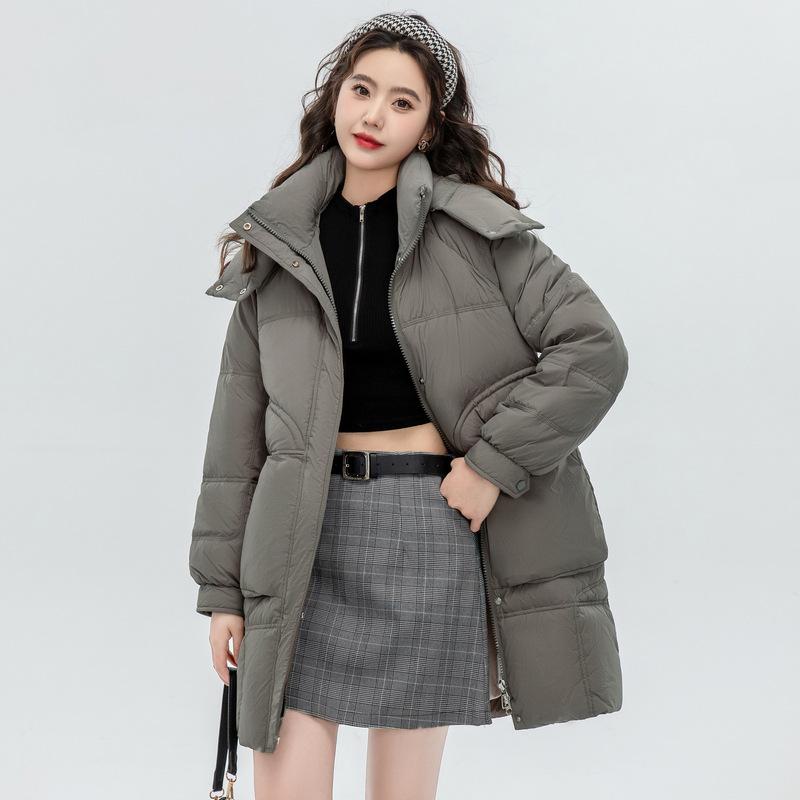 

Winter new middle-aged and elderly mother down cotton-padded jacket for women s medium and long thickened cotton-padded jacket L (recommended 140-82.5 kg) темно-серого