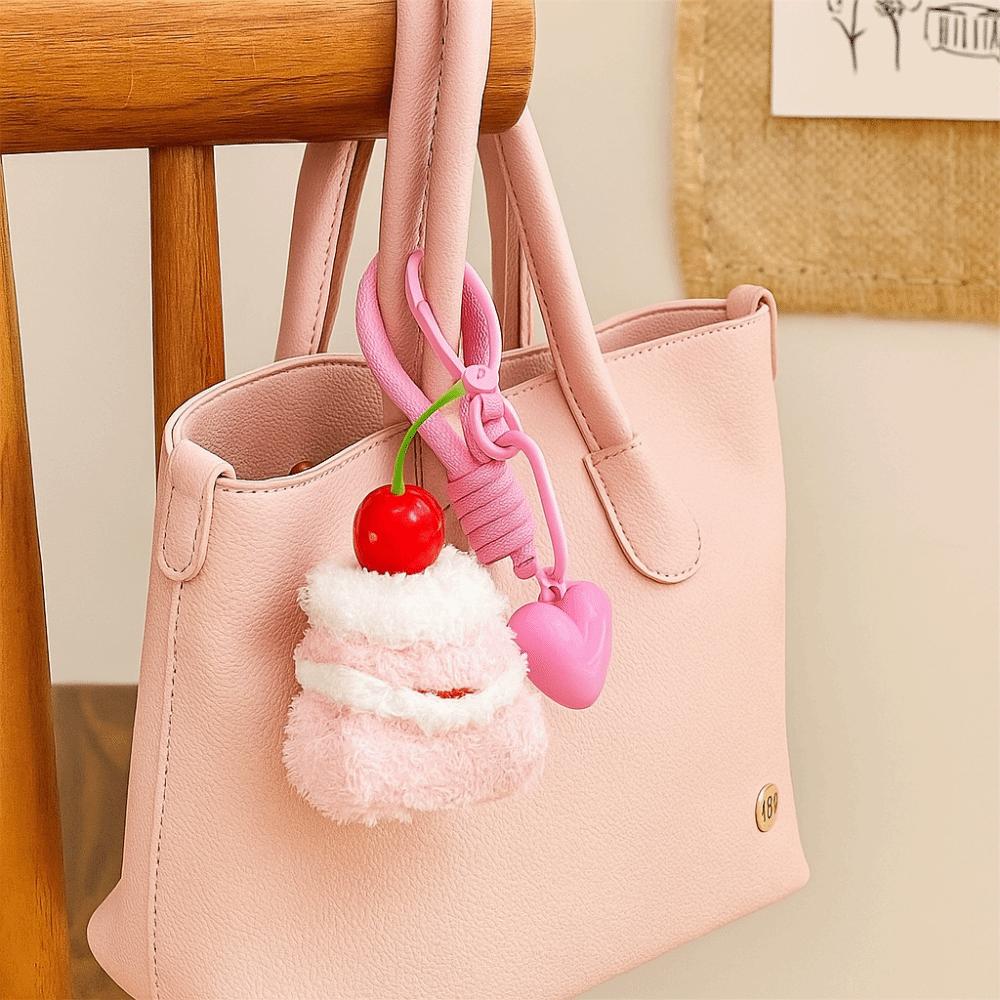 Burger Funny Simulation Food Keychain Sandwich Bag Keyring Soft Cake Plush Pendant  Boys/Girls