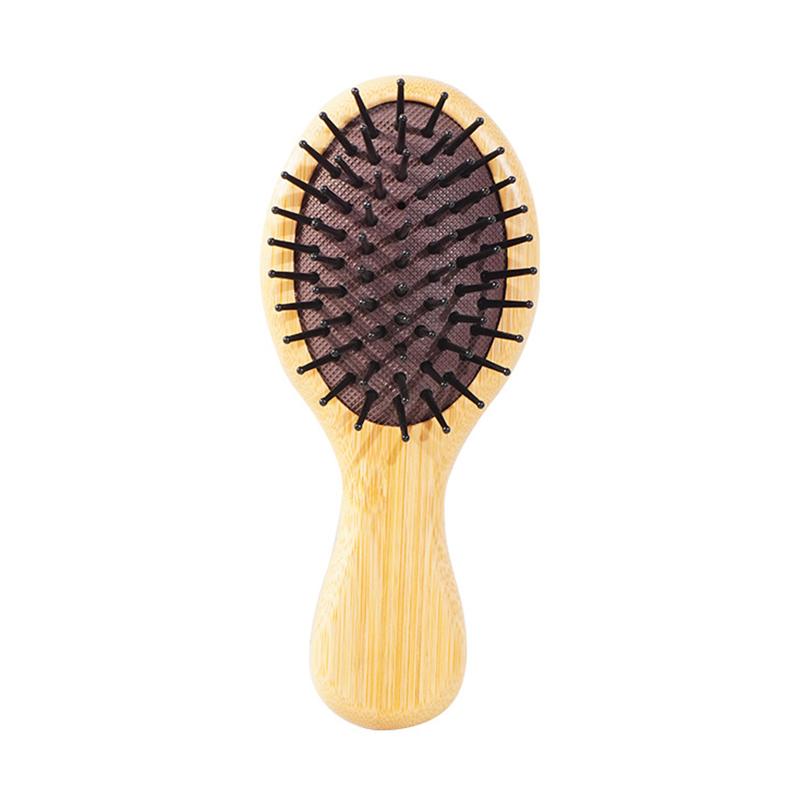 Mini Hair Comb Eco-Friendly Wooden Portable Air Cushion Cute Airbag Anti Static Wide Round Head Tooth Massage Combs Hair Brush