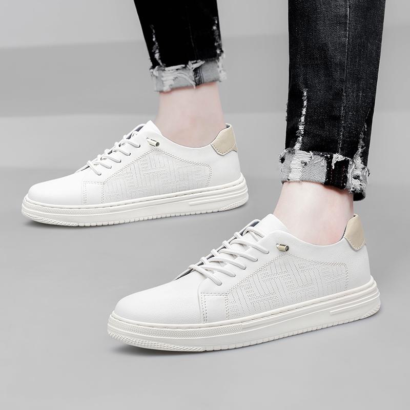 Fashion Brand Mens Casual Shoes Genuine Leather Business Office Oxford Luxury Shoes Antiskid Wear-Resistant White Running Sneakers Shoe