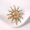 Middle Finger Ring Sun Pattern Open Adjustable Fit Women Ring Stainless Steel Texture Sun God Symbol Energy Vitality Jewelry Gift