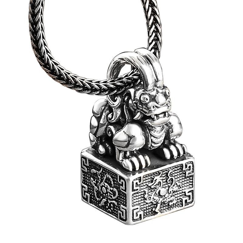 Ожерелье для модных мужчин, Четыре мифических зверя, Ретро кулон-Пиксиу 50CM(Necklace Size)