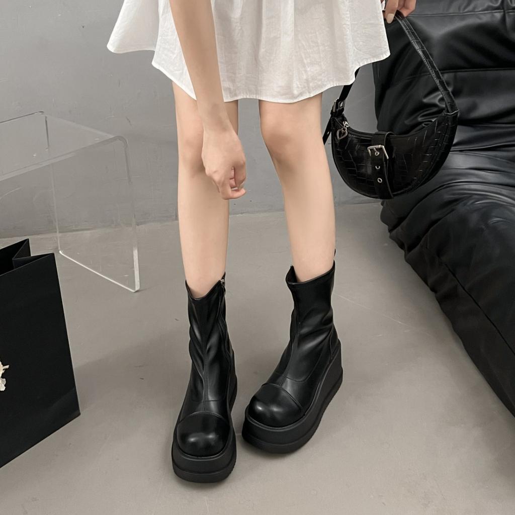 2025 autumn cool and versatile niche matte matte muffin thick-soled short boots popular short boots