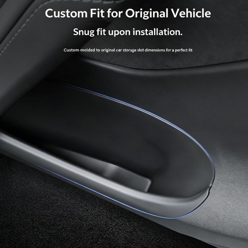 For Tesla Model Y -2024 Door Side Storage Box Set TPE Fully Covered Front Rear Door Storage Tray Organizer Car Accessories