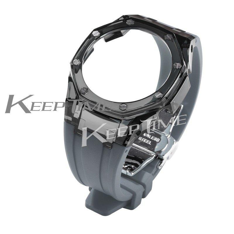 For Casioak G-Shock GA-2100 GM-2100 GMA-S2100 GA2100 Mod Kit Transparent PC Case Rubber Strap Watchband Replacement Accessories