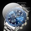 Poedagar 988 Fashion Sport Chronograph Men Watch Waterproof Luminous Stainless Steel Quartz Watches for Men