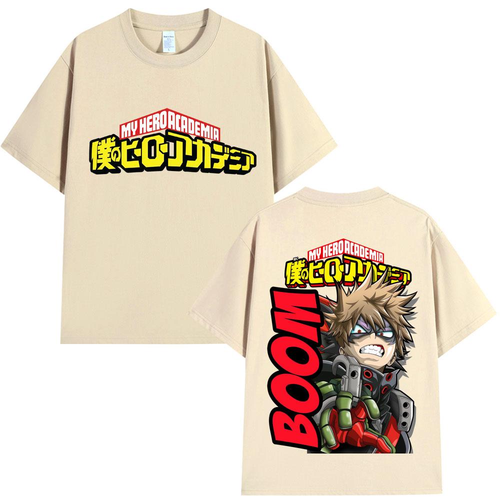 Anime My Hero Academia Katsuki Bakugo T-Shirts Men Women Trend Vintage Harajuku Manga T Shirt Oversized Cotton Gifts