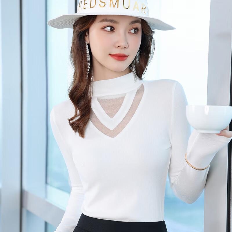 Treamon Dam Mock Neck Mesh Långärmad Baslager Topp