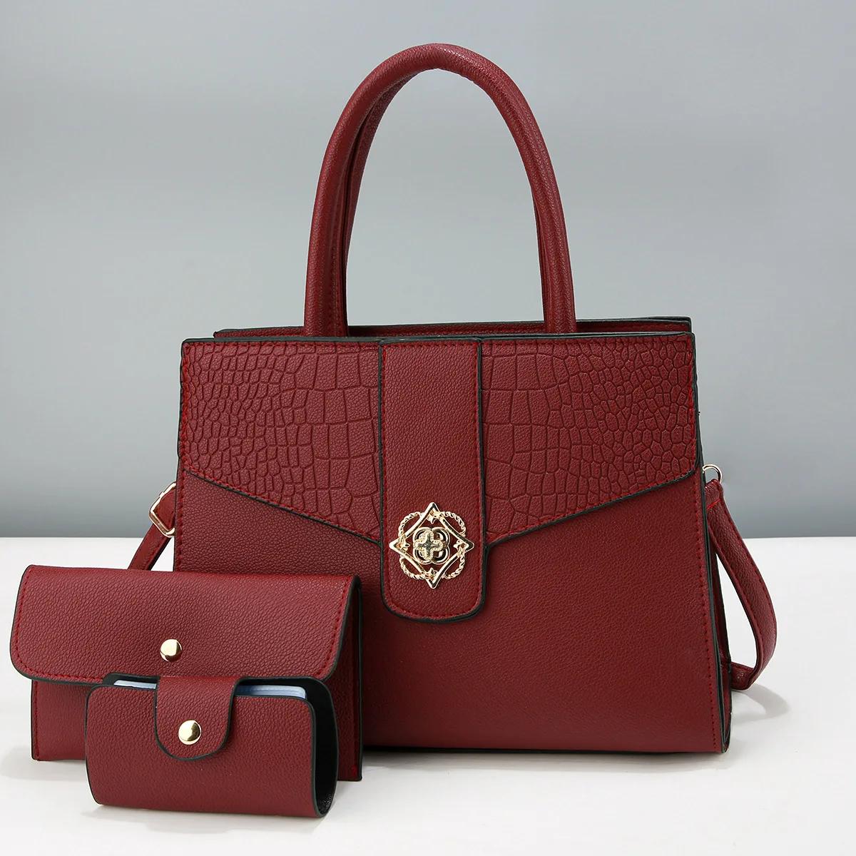 

Набор из 3 предметов, женская сумка, роскошные брендовые сумки из искусственной кожи, модные сумки через плечо для женщин, новая сумка-тоут