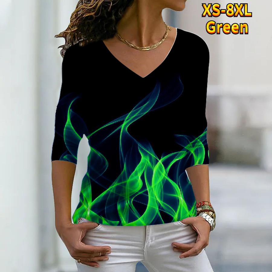 Женские осенние футболки с длинными рукавами и цветочным принтом «Сила огня» — фото 5