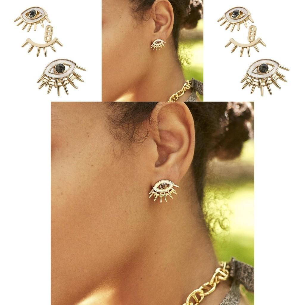 Trendy European American Alloy Eye Earrings Geometric Design For Women Fashion