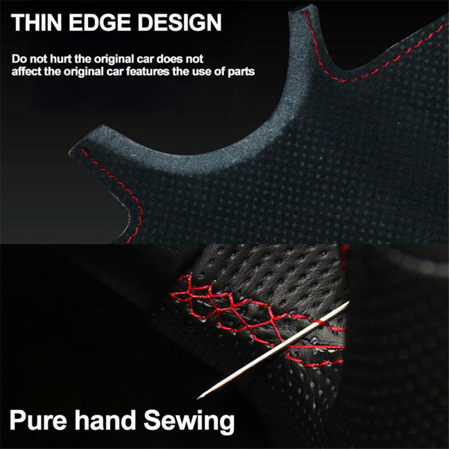 Car Steering Wheel Cover Hand Sewing For Toyota RAV4 2013-2018 Corolla 2014-2018