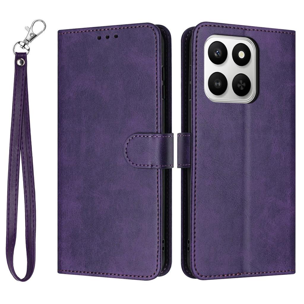 Wallet Case For Honor 400 Smart 5G/4G/X7d 4G/5G Flip Stand Calf Texture PU Leather Phone Cover with Strap