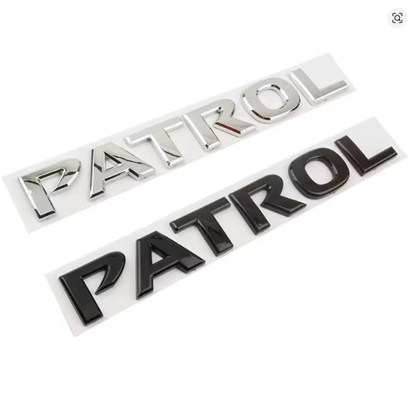 AAWJ1 Car ABS Rear Trunk Letters Words Logo Badge Emblem Decals Sticker compatible compatible for Nissan Patrol Y60 Y61 Y62 Y63 Y64 Styling Acc