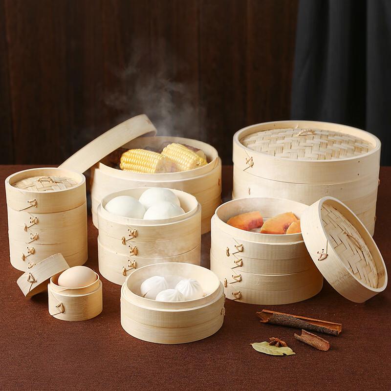 Traditional Bamboo Steamer Basket & Lid