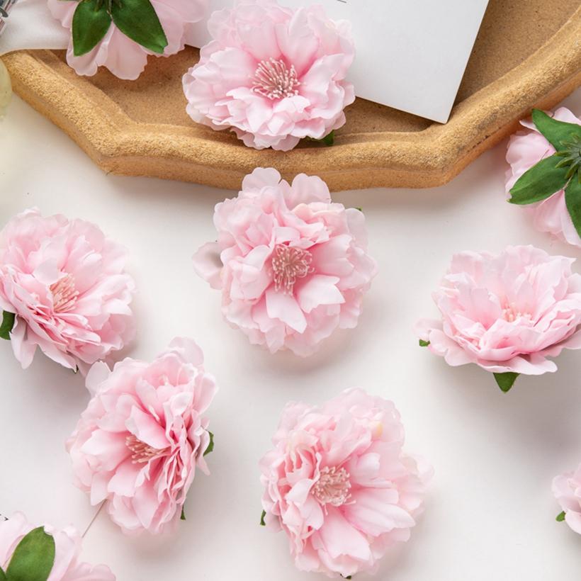 5/10 st Konstgjord Blomma Siden Pion Scrapbook Gör-det-själv Hem Vas Julkrans Bröllop Väggdekoration Trädgård Båge Tillbehör