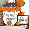 Fall Tiered Tray Decors Set Fall Decors for Home Autumn Wood Sign Thanksgiving Table Sign Farmhouse Tabletop Centerpieces