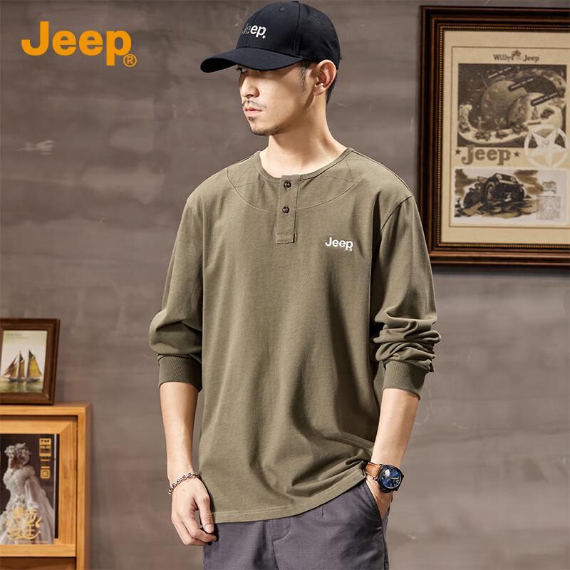 JEEP Men s 100% Cotton Drop-Shoulder Crewneck Sweatshirt 2XL