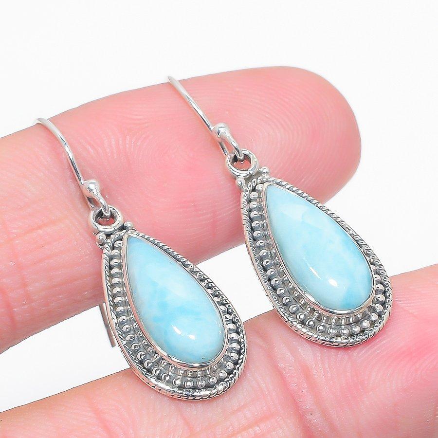 

Natural Republic Larimar Gemstone 925 Solid Sterling Silver Earring 1.50 Y2i12