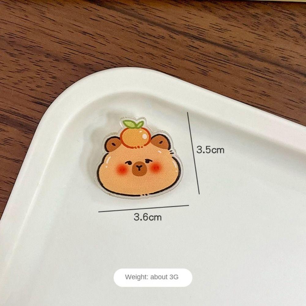 

Рухомий пісок Капібара Корсаж Мультяшний одяг Значки для рюкзака Іграшка Тварина Значки Дівчатка Діти Жінки Orange