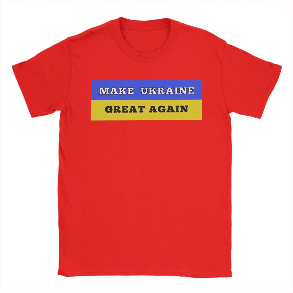 Men Make Ukraine Great Again T Shirts Pure Cotton Tops Funny Short Sleeve Round Collar Tee Shirt Classic T-Shirt