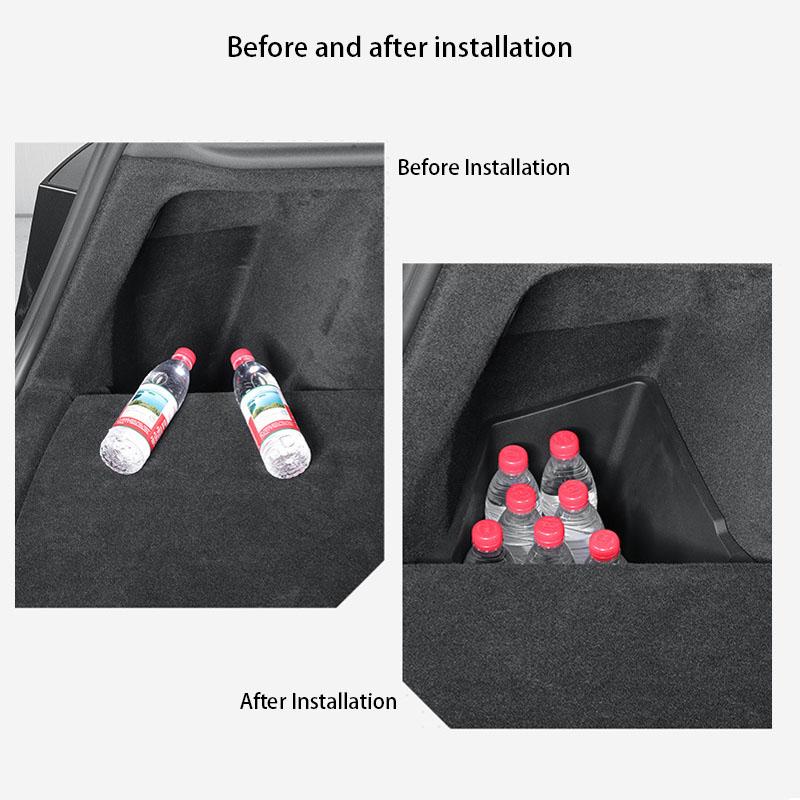 Rear Trunk Side Storage Box For Tesla Model Y Juniper 2025 TPE Trunk Cover Plate Organizer Partition Board Car Refit Accessories