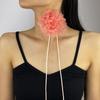 Stylish Rose Blossom Necklace Simulation Flower Neckchain Women Girls Collarbone Chain Eye Catching Choker Accessory