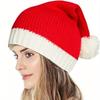 1/2pcs Knitted Christmas Hat, Holiday Winter Hat, Plush Ball Decoration Soft and Warm Christmas Hat, Holiday Party Accessories