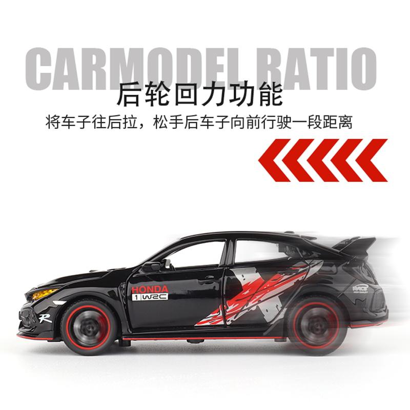 1:32 Honda Civic Type-R Super Modified Sport Car Acura NSX NA1 Racing Sport Couple Alloy Metal Diecast Model Car Miniature Gifts