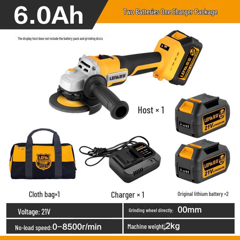 Reya A1620 High Power Brushless Angle Grinder, Lithium Battery Powered Cutting and Polishing Tool