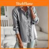 Womens Long Sleeve Shirt With Cotton Polyester Blend For Office Work In Autumn Winter